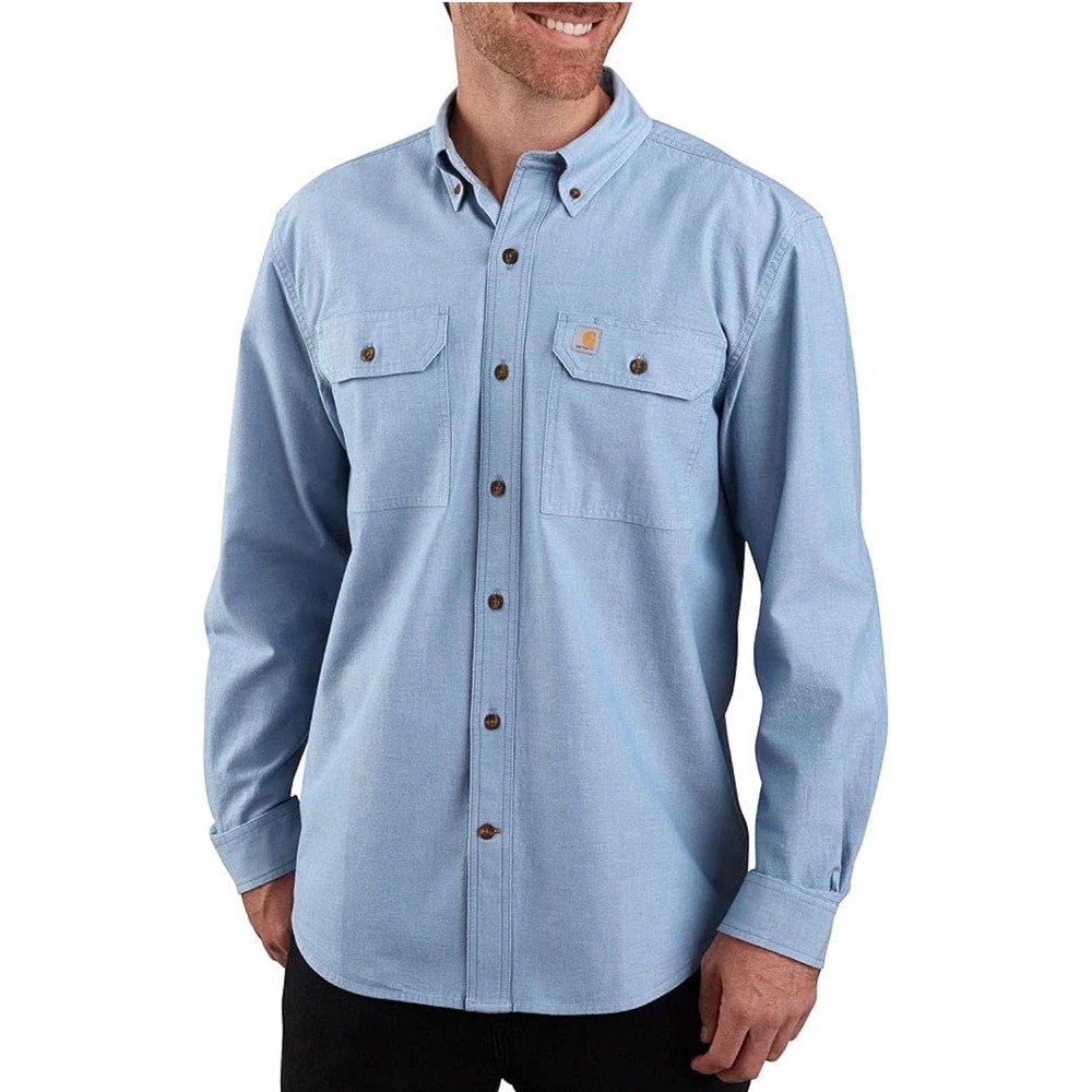 Carhartt Mens 3XL Original Fit Long Sleeve Button Down Shirt Blue NWT‎